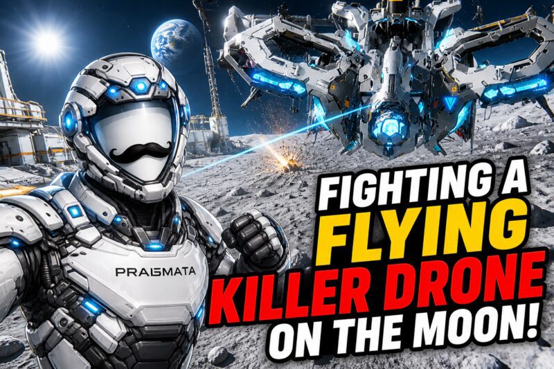 FIGHTING A FLYING KILLER DRONE ON THE MOON?! 😱 [4K 120FPS]